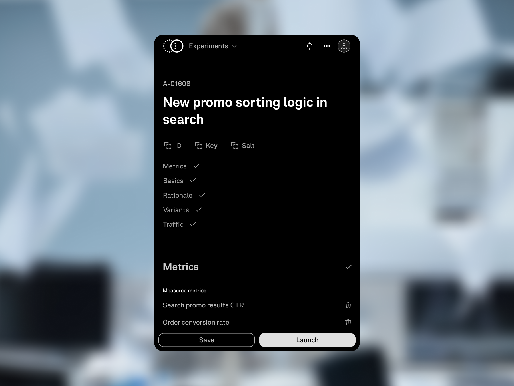 Mobile review of a completed experiment setup.